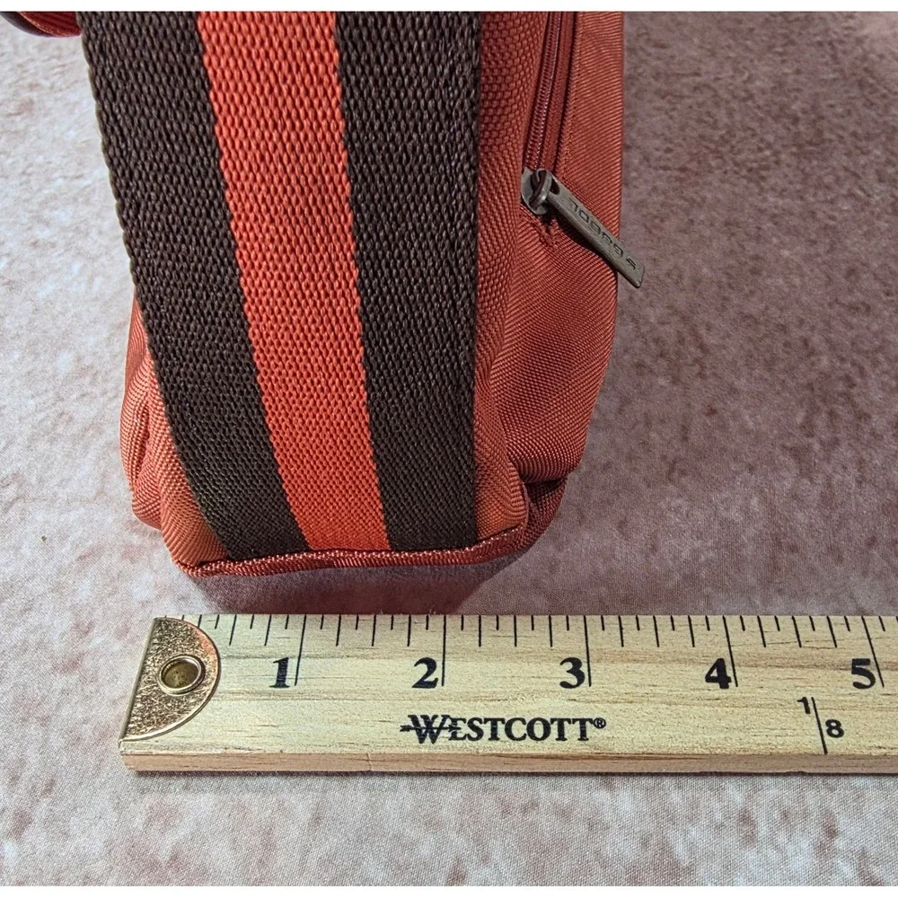 Gabol Spain Messenger Bag Leather Flap Orange Dark Brown Crossbody Adjustable